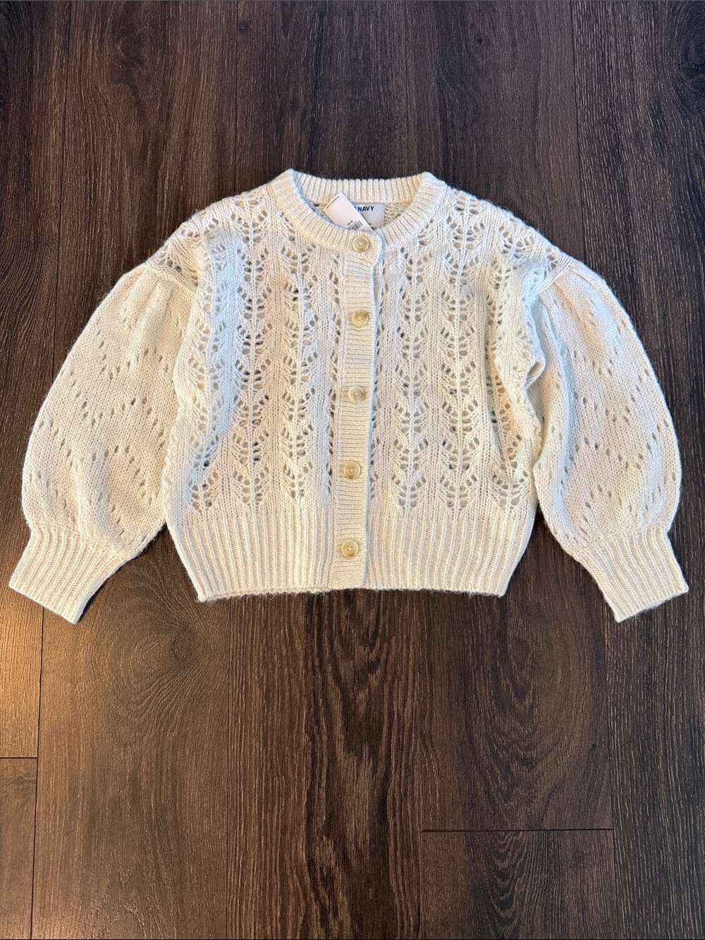 Old Navy Cream Button-Front Kids Cardigan, Size M 8